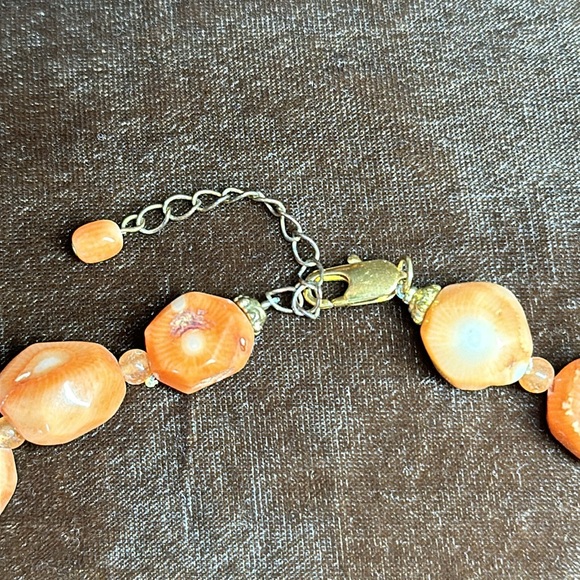 Vintage Carnelian Agate Semi-Precious Gemstone Women’s Necklace Orange 19” - Picture 7 of 10